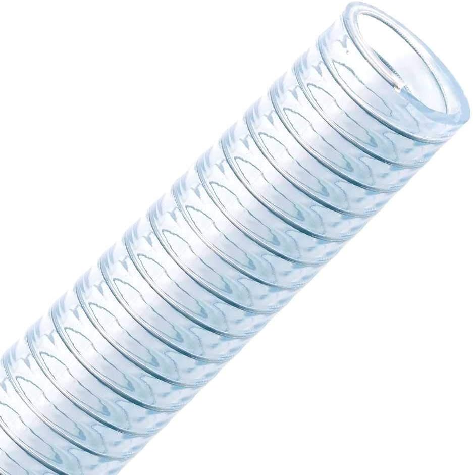 Valekna Flextube FT-S 40 mm Sold by the Metre PVC Spiral Hose Suction Hose and Pressure Hose with Steel Spiral Food Hose