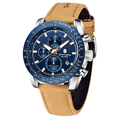 Image of BENYAR Men's Watches Chronograph Watch for Men Multifunction Black Waterproof Sport Fashion Quartz Wristwatches Calendar with Stainless Steel Strap