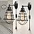 LYOOWNG Plug in Wall Sconces 2pack, Industrial Wall Lamp with Plug in Cord, Farmhouse Wall Sconces, Wire Cage Wall Sconce, Vintage Wall Mounted Lamp, Plug in Wall Lighting Sconce, Black