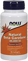 Beta Carotene Natural 7,500 mcg 90 Softgels - Now Foods