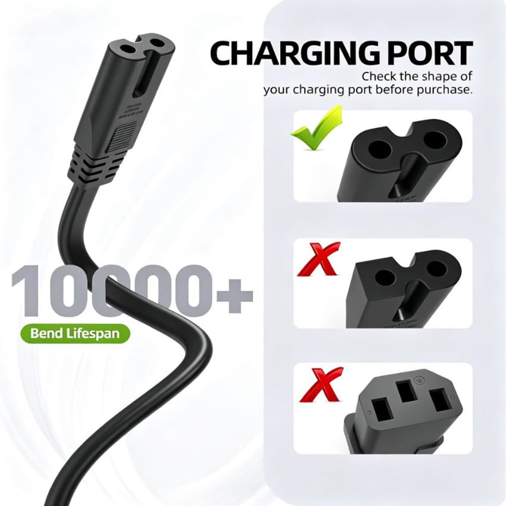 Cable de alimentación para impresora de 6.6 pies, color negro, repuesto para HP OfficeJet Pro 8035 8210 8216 8600 8610 8615 8616 8620 8625 8630 8640 8660 8710 8720 8730 8740 , 2 puntas Cable de