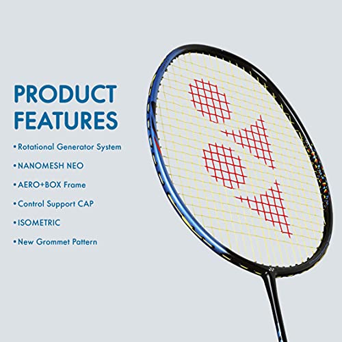 Image of YONEX Nanoray 70 Light Graphite Badminton Racquet with Full Cover (77 Grams, 30 lbs Tension, Multicolour) & Graphite Badminton Racquet (Smash Black Ice Blue, G4, 73 Grams, 28 Lbs Tension)