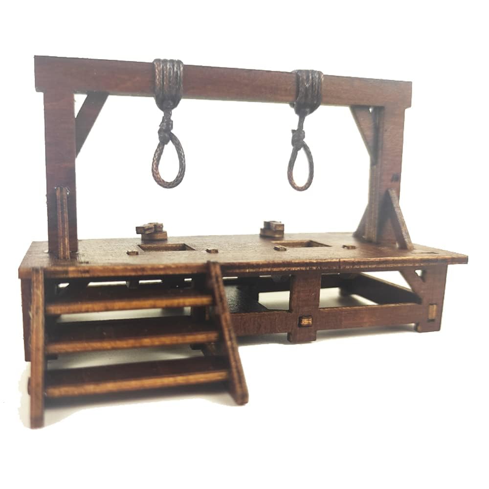 Miniature French Guillotine Mini Model Creative Halloween & Christmas Tree Ornament Decoration Creative and novel decorative pendant,scale1/72 (gallows model)