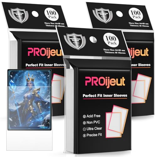Image of 300 Pack Card Sleeves Clear, Perfect Fit Inner Sleeves Ideal for Double-sleeving, Trading Card Sleeve Compatible with MTG, PKM, TCG and Gaming Cards (60 Microns)