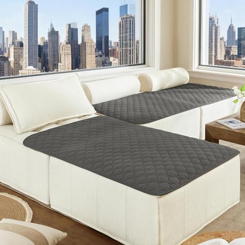 Image of gogobunny 100% Double-Sided Waterproof Dog Bed Cover Pet Blanket Sofa Couch Furniture Protector for Puppy Large Dog Cat, Reversible (40x50 Inch (Pack of 1), Dark Grey /Light Grey)