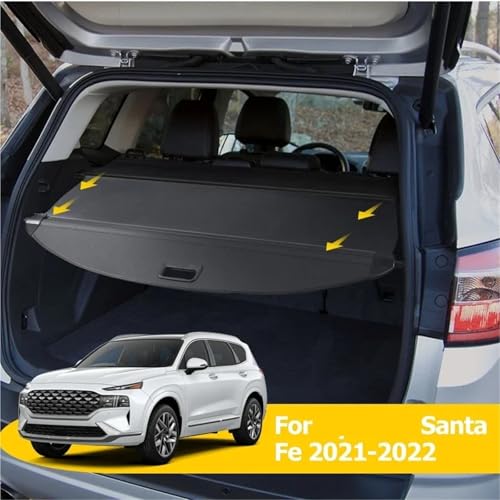 Cache-bagages rétractable noir premium pour coffre Santa Fe 2021 - 7