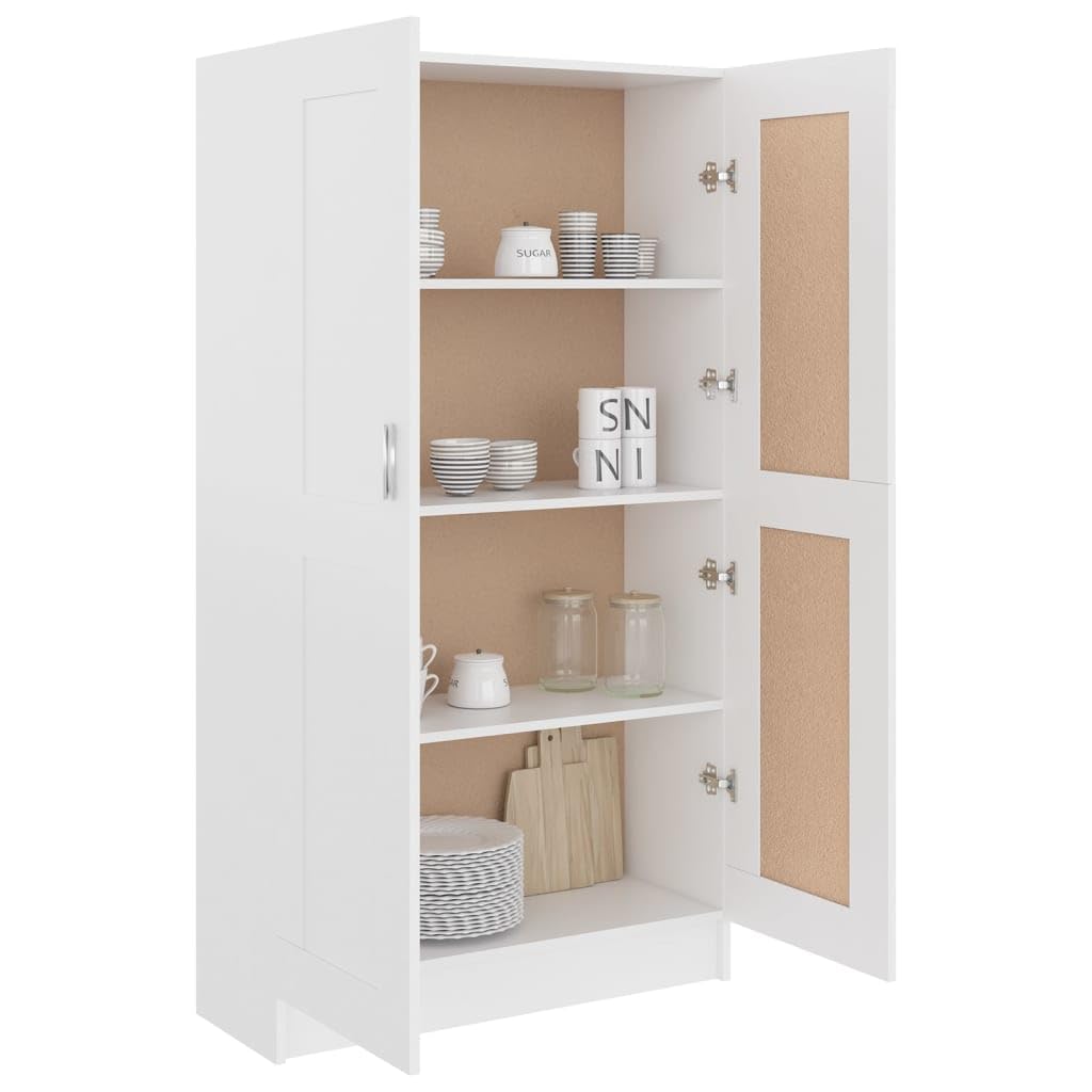 Armadietto in Holz Bücherschrank Aktenschrank Armadietto per Garage Armadio Ufficio Mobili Uffici-Bianco-150 cm