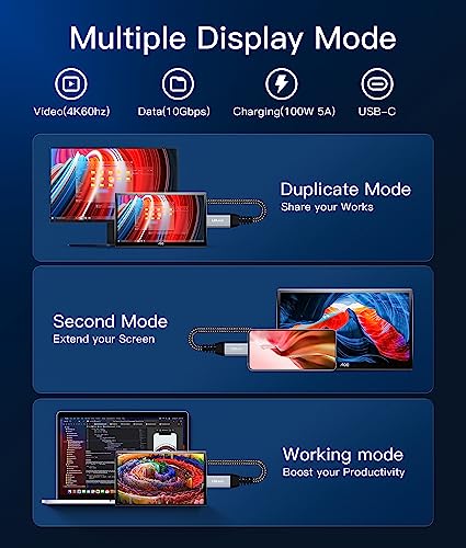 Ldlrui Usb C To C Monitor Cable 3Ft+6Ft, Usb C 3.1 Gen 2 Cable 4K@60Hz Video Output, 10Gbps Data Transfer 100W Fast Charging, Compatible With Samsung Galaxy S21, Macbook, Ipad, Google Pixel, Dell Xps #TOP3