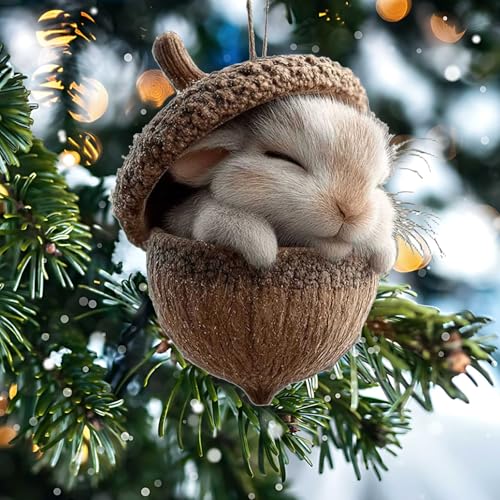 3D Weihnachtsbaumschmuck Waldtier Eichels Ornamente, Tier Hängenden,...