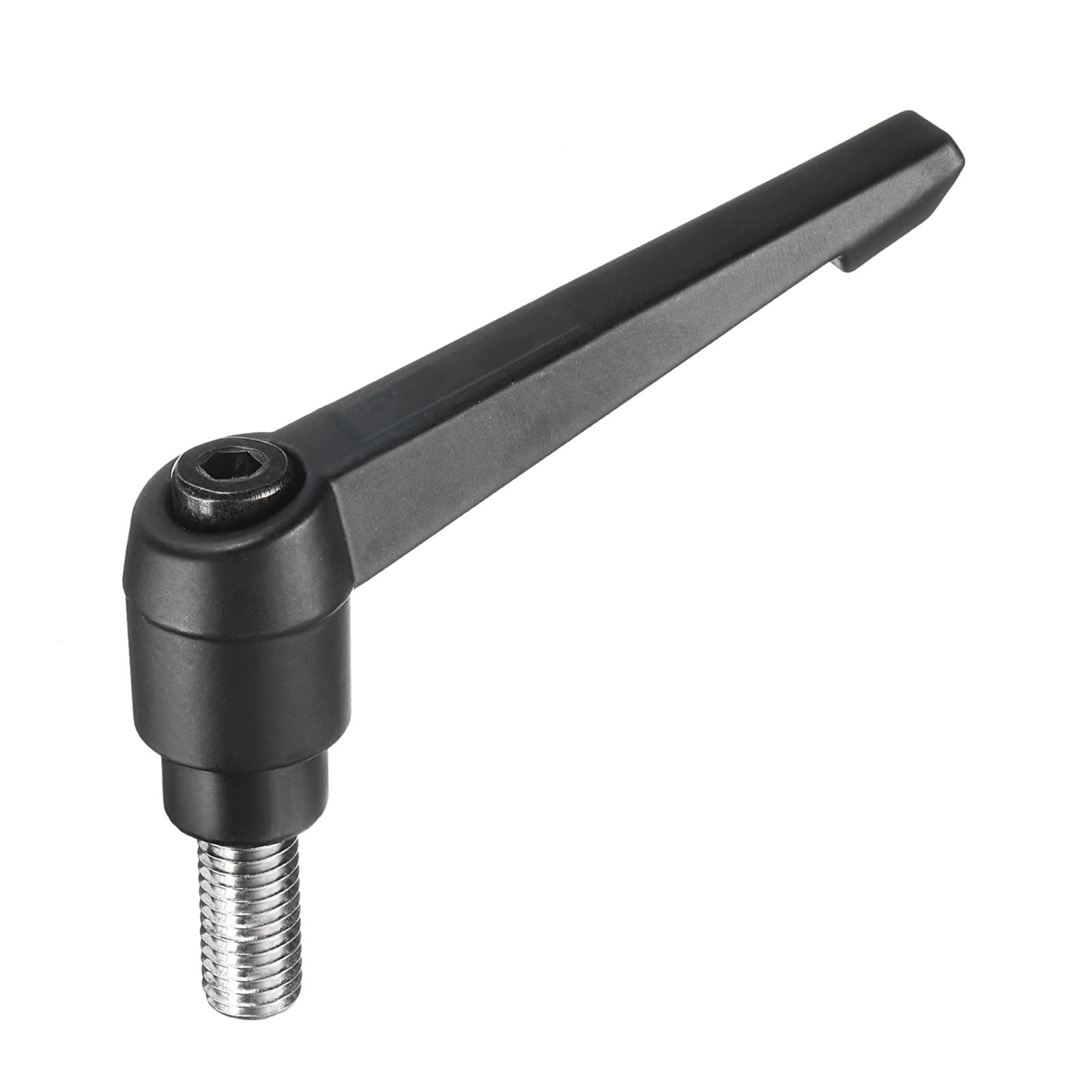 uxcell Adjustable Clamping Lever Handle M10 x 20mm Metric 304 Stainless Steel Male Threaded Stud Hand Knobs Push Button Ratchet Rotating Screw Handles Bolts with Locking Lever Black