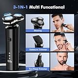 ETROBOT Electric Razor for Men, 2025 Magnetic Electric Shavers, IPX7 Waterproof Wet/Dry Mens Shaver, Smart LED Display & All-in-One Charging Base with Trimmers - Image 4
