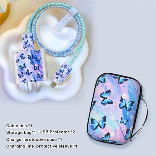 Evita cables rotos con este protector de cargador de mariposa y bolsa organizadora USB 4