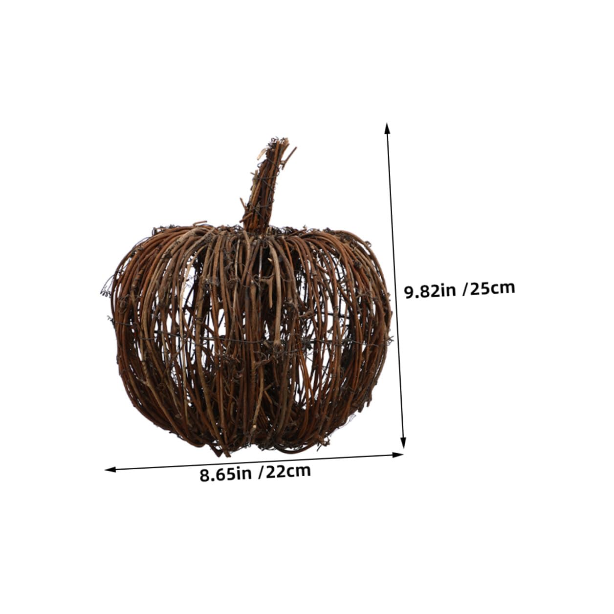 Halloween Kürbisdeko 2 Stück aus Rattan und Eisen, Leicht