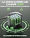 anegine Rechargeable AA Lithium Batteries with 12-Slot Charger, 12-Pack 1.5V 3600mWh Li-ion, 2000+ Cycles, Double A Batteries for Blink Outdoor Camera, Green