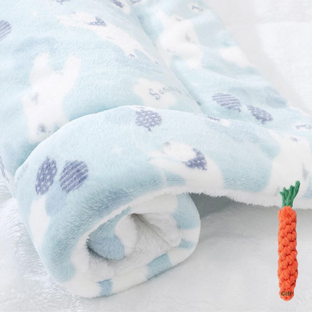 FANSU Comfy Dog Bed Mat Flannel Cashmere Cats Beds Pad Warm Self Heating Pet Pad Plush Blanket for Puppy Kitten Washable Reversible for Indoor Outdoor Car (89x68cm,Blue Polar Bear)