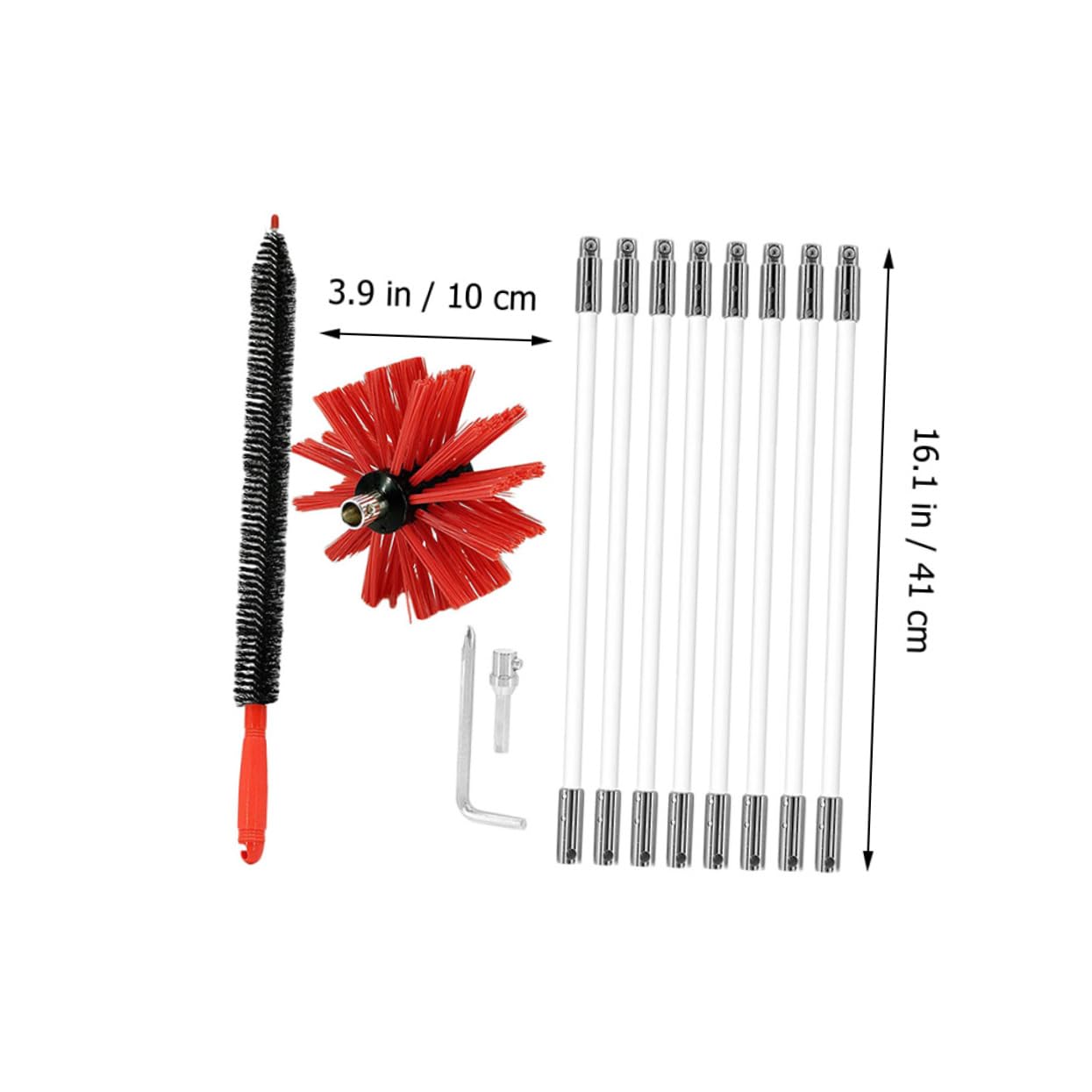 OUNONA 1 Set Spazzole per Pulizia Fumaria Strumenti Professionali per Pulizia Caminetti Asciugatrici Testa e Accessori Facile Installazione e Utilizzo