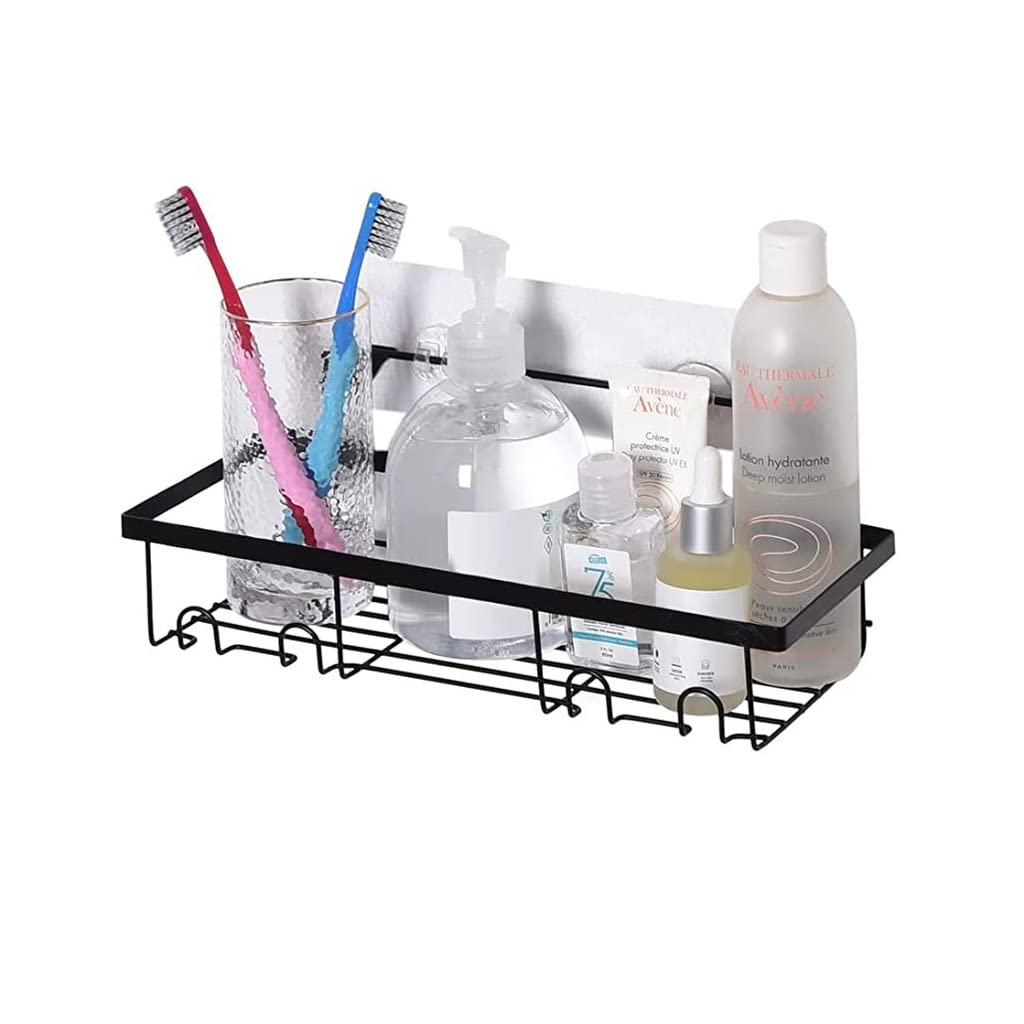 Étagère de salle de bain étagère murale toilette cuisine panier noir 32cm