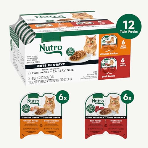 Image of Nutro Perfect Portions Cuts Wet Cat Food, Chicken & Beef, 2.6 oz, 12 ct