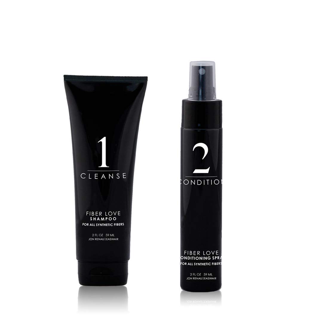 Jon Renau Fiber Love Synthetic Hair Care Kits (2 Piece 2oz Bundle)