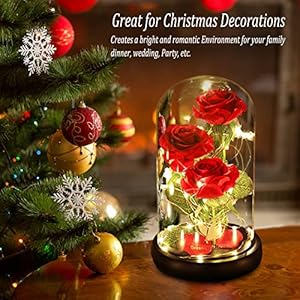 Beautyandthebeastroseclassicredrosewithledlightsandfallingpetalsgiftsforwomenbirthdaygiftsformomlightuproseinglassdomeflowergiftsforher Urban Country Home Decor Beauty and the beast rose classic red rose with led lights and falling petals gifts for women birthday gifts for mom light up rose in glass dome flower gifts for her urban country home decor