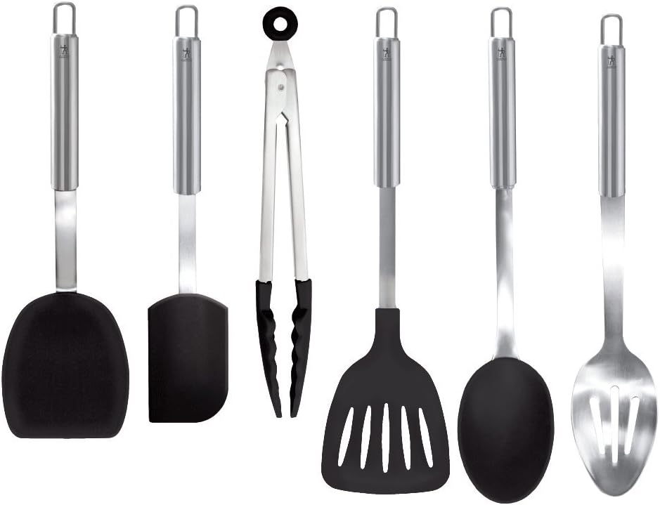 Henckels Cooking Tools 6-PC Kitchen Gadgets Sets with Spatula, Tongs, Cooking Spoon, 18/10 STAINLESS STEEL