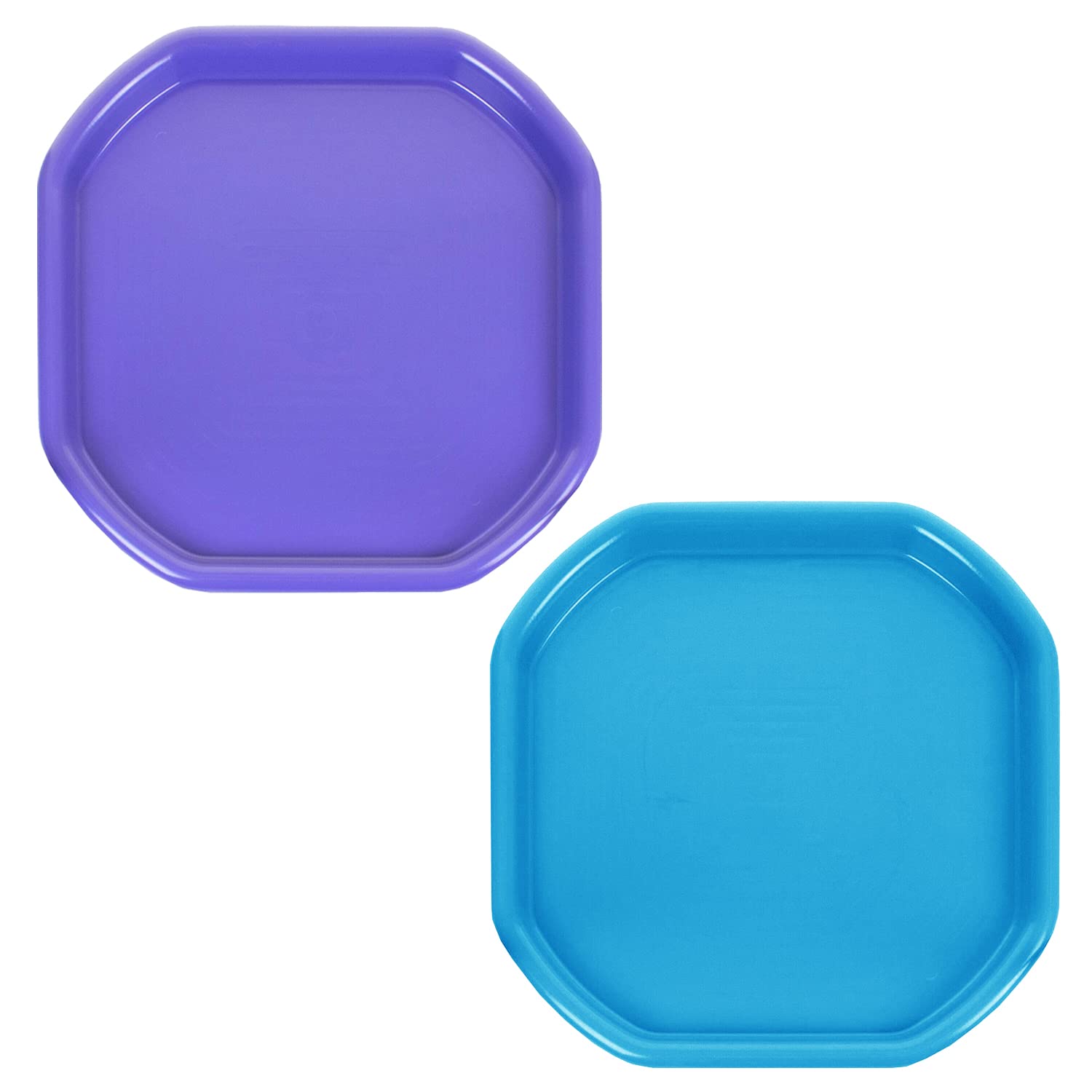 M1SS Set of 2 - Purple And Sky Blue Small Messy Play tray Plastic Builders Building Material Mixing Tray Sand Pool Pit Garden Beach MADE IN UK