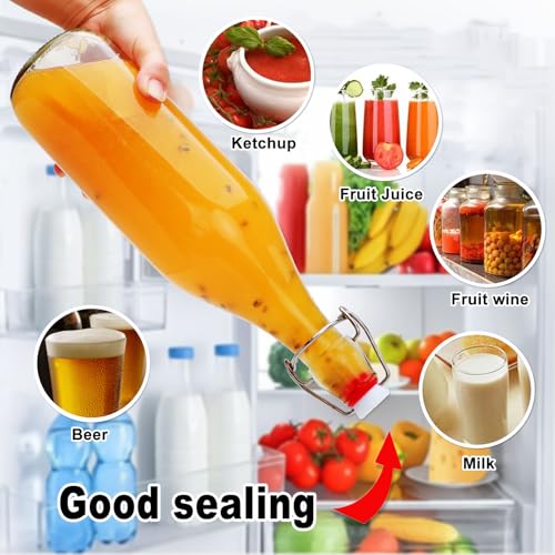image for Brajttt 8 Set,Flip Top Glass Bottle,32oz Glass Bottle with Airtight Li