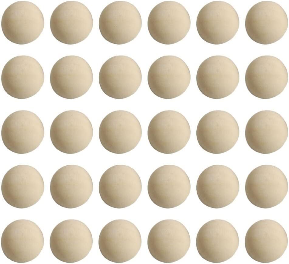 SUPVOX 30Pcs Unfinished Half Wooden Balls 1.2 Inch Mini Hemisphere Craft Supplies for DIY Painting Kids Crafts Home Decoration - Image 9