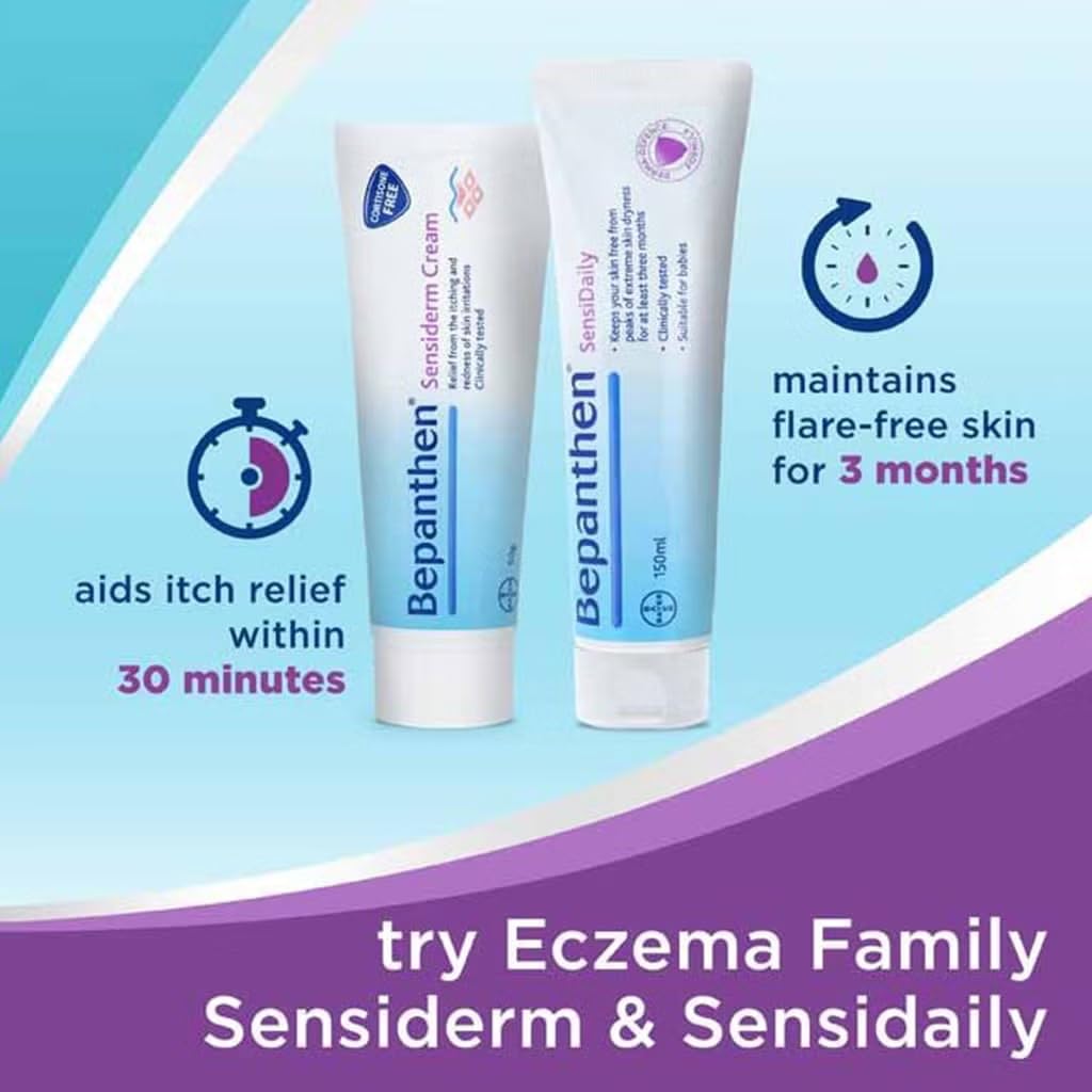 Bepanthen Sensiderm Cream 50g – Steroid-Free Soothing Cream for Itchy, Red & Irritated Sensitive Skin – Relieves Itching & Supports the Skin Barrier, 50g Tube