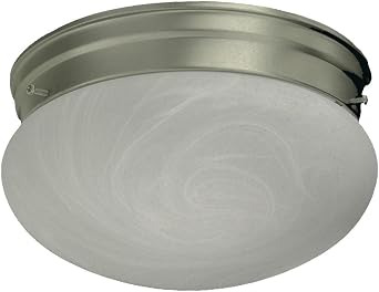Quorum International Signature Mushroom Ceiling Mount | 9.75" w x 5.75" h | Satin Nickel Finish | 2Light Medium Base E26 | Damp Rated | Model 3021865