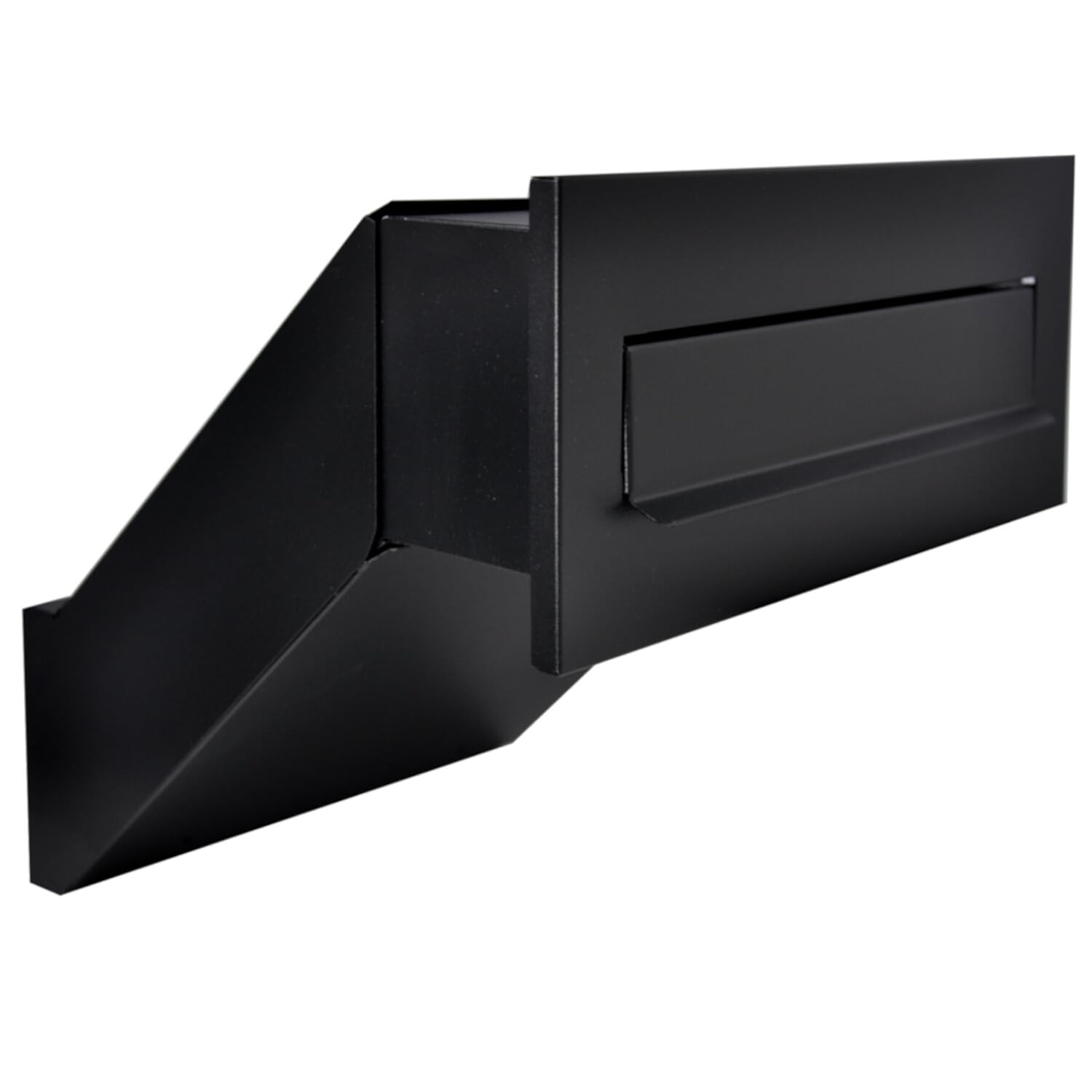 Cassetta delle lettere nera opaca RAL 9017 con telaio, cassetta delle lettere da incasso XXL, spessore della parete 260 – 420 mm, resistente alle intemperie, pannello frontale 305 x 135 mm, in lamiera