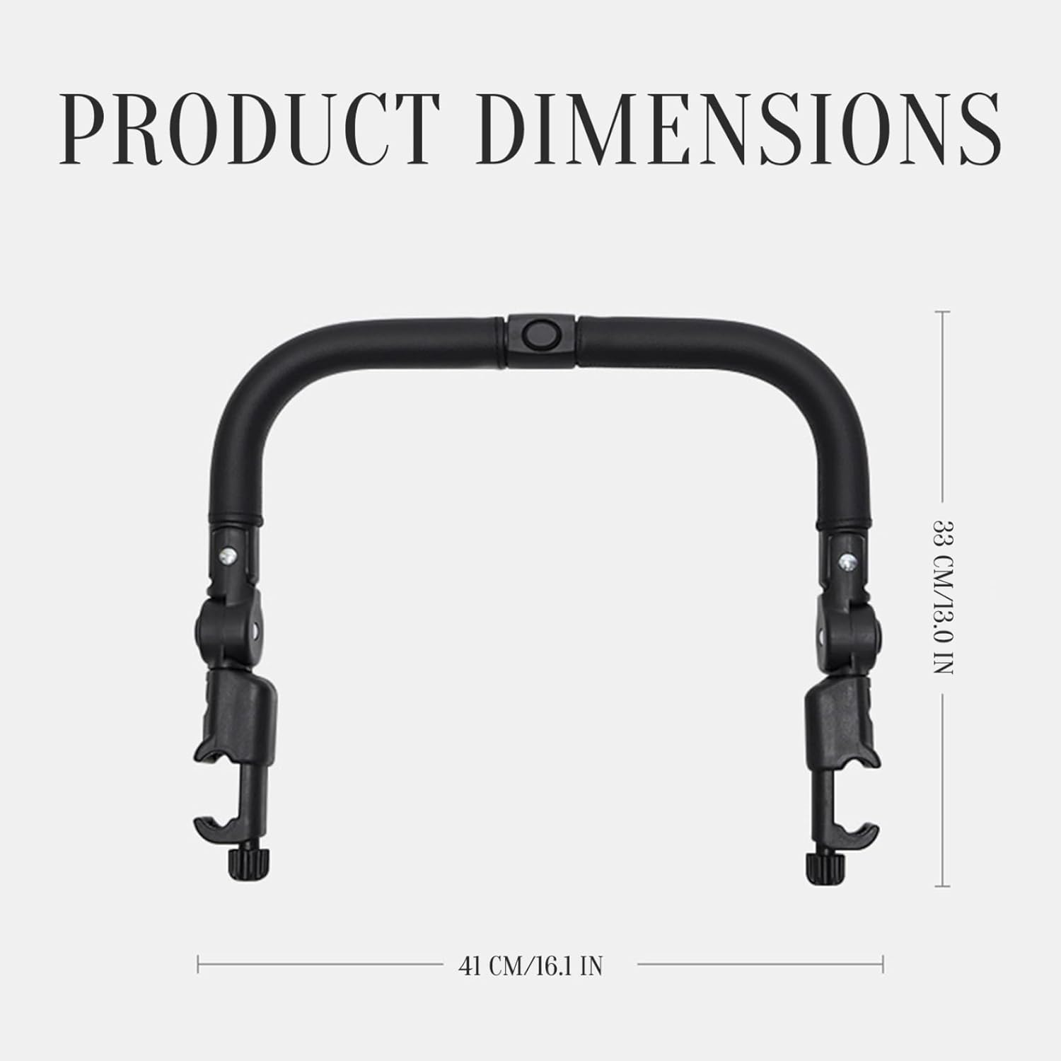 Stroller Bumper Bar Adjustable Multifunctional PU Leather Stroller Handle Accessories with Button Switch for Baby Toddler Safety