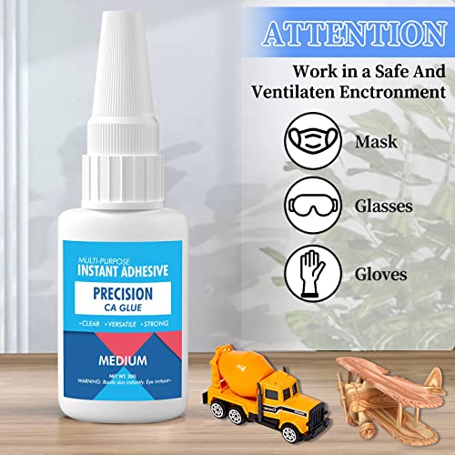 Medium CA Glue Adhesive for Metal and Stones - Quick Dry Model Adhesive With Precision Microtips Applicators for Jewelry Making, Repairing Ceramic, Hobby Crafts - Image 7