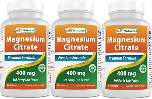 Best Naturals Magnesium Citrate (Citrato de Magnesio) 400mg 250 Tablets (400 mg of Elemental Magnesium per 2 Tablets) (3)
