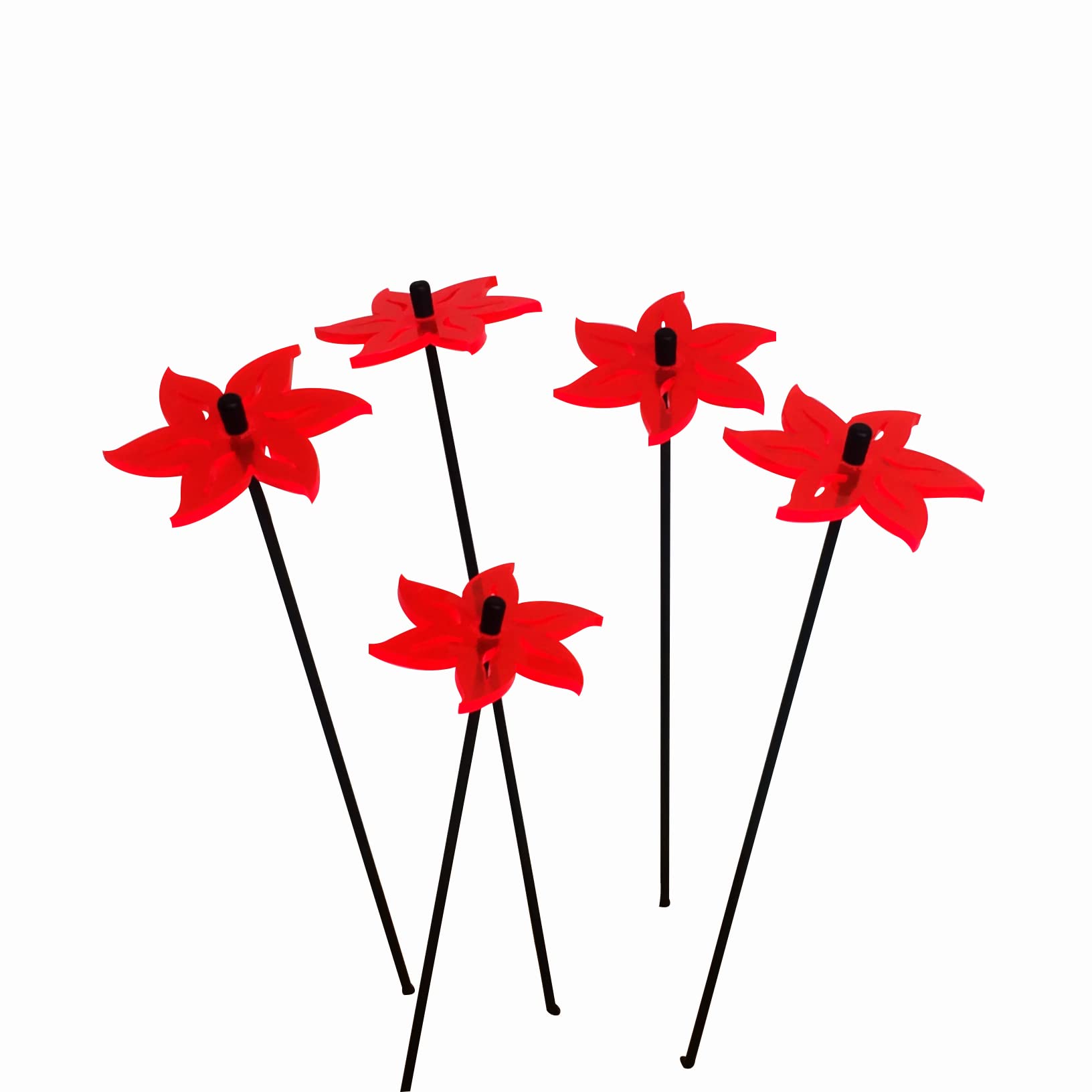 SunCatcher Ornaments Lotus, Set of 5 ative Stakes, 25cm/10'' high Outdoor Yard Accessory, Great ers Gift, Colour:fluorescent Red