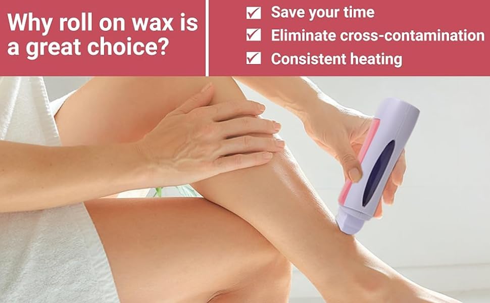Image of Wax Heater Roll-On Wax Heater Kit Machine for Women with Applicator, Cartridge & 30 Strips | Easy Hair Removal Kit at Home | Smooth, Mess Free Waxing, Wax Hair removal Roller wax Heater Machine Waxing combo kit
