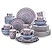 Geschirr-Sets 16/32-Teiliges Böhmisches Mandala-Gemustertes Türkisfarbenes Porzellan-Geschirr-Set Mit Speiseteller, Dessertteller, Schüssel, Becher Porzellan-Geschirr (Color : 16 Piece) (32 Piece)