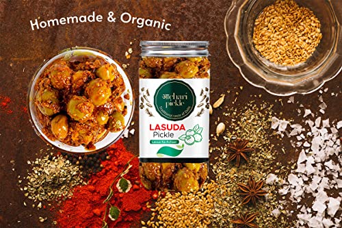 Image of Marwadi Home Made Lasode /Lesua /Gunda Pickle Achar 400gm Rajasthani lasoda Fruit ka achaar - Mother's Recipe | Organic North Indian Pickle | Traditional Home Made Achaar