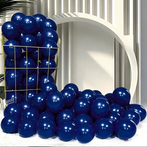 Image of Firomi Navy Blue Balloons 5- inch 100pcs (with 2 ribbons)