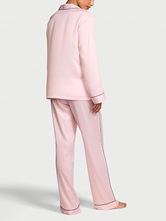 Victoria's Secret Women's Satin Pajama Set, Long Sleeve Button Down Shirt & Pants