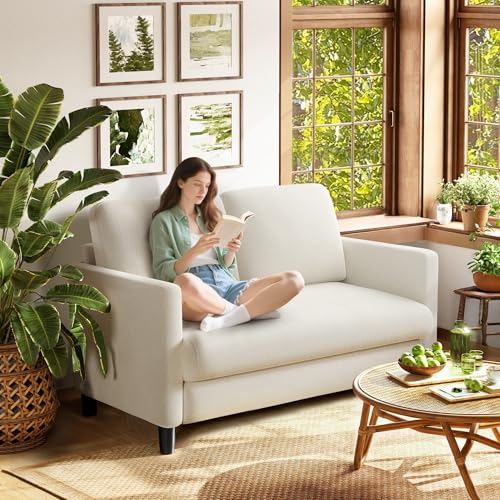 Listado de Sofás de dos plazas más recomendados. 46 Welzona - Sofás de 51 Pulgadas para Sala de Estar, sofá cómodo de Dos plazas, sofá de Felpa con Forro Polar de Peluche, con configuración sin Herramientas para Sala de Estar,...
