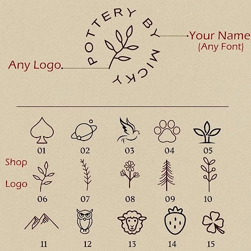 Ceramic Stamp Logo, Custom Pottery Stamp, Clay Signature, Gifts for Pottery Makers, Tool for Pottery, Personalized Brass Stamp, Soap Stamp (0.5-3 in)