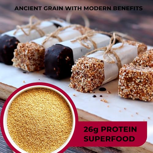 Image of Organic Amaranth Grain 16oz - 26g Protein Ancient Grain (Complete Plant Protein), Gluten-Free, Non-GMO, Vegan - Ideal for Cooking, Porridge, Baking & Popping