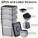 Vesici 6 Pcs 5 Gallon Food Grade Square Buckets with Lids 5 Gal Plastic Food Storage Square Bucket Heavy Duty Industrial Pail Container with DIY Label Stickers Handles for Water Painting(Gray)