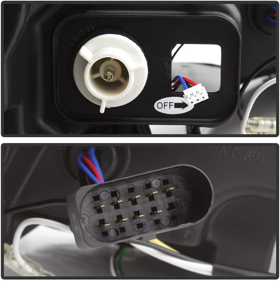 ACANII - For [Halogen Model] 2008-2011 Mercedes Benz W204 C-Class LED DRL Black Projector Headlight Headlamp Left+Right