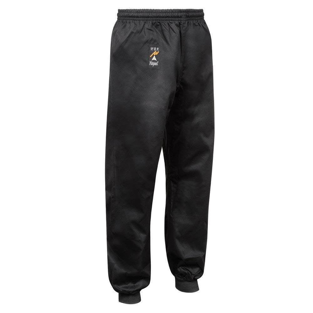 Playwell Black Kung Fu 100% Cotton Cuffed Trousers (6/190Cm)