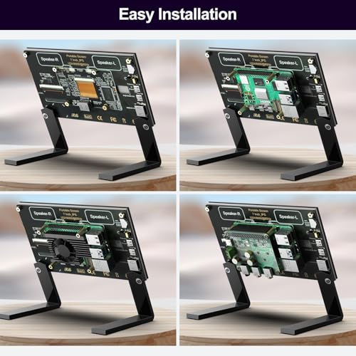 Image of 7 inch IPS LCD Display with Capacitive Touch Screen 1024x600 HDMI Monitor for Raspberry Pi 5 /4B /3B+ /3B /B+, Built-in Dual Speakers, Supports DAC /DAC PRO /AMP /AMP PRO and Raspberry Pi Hats