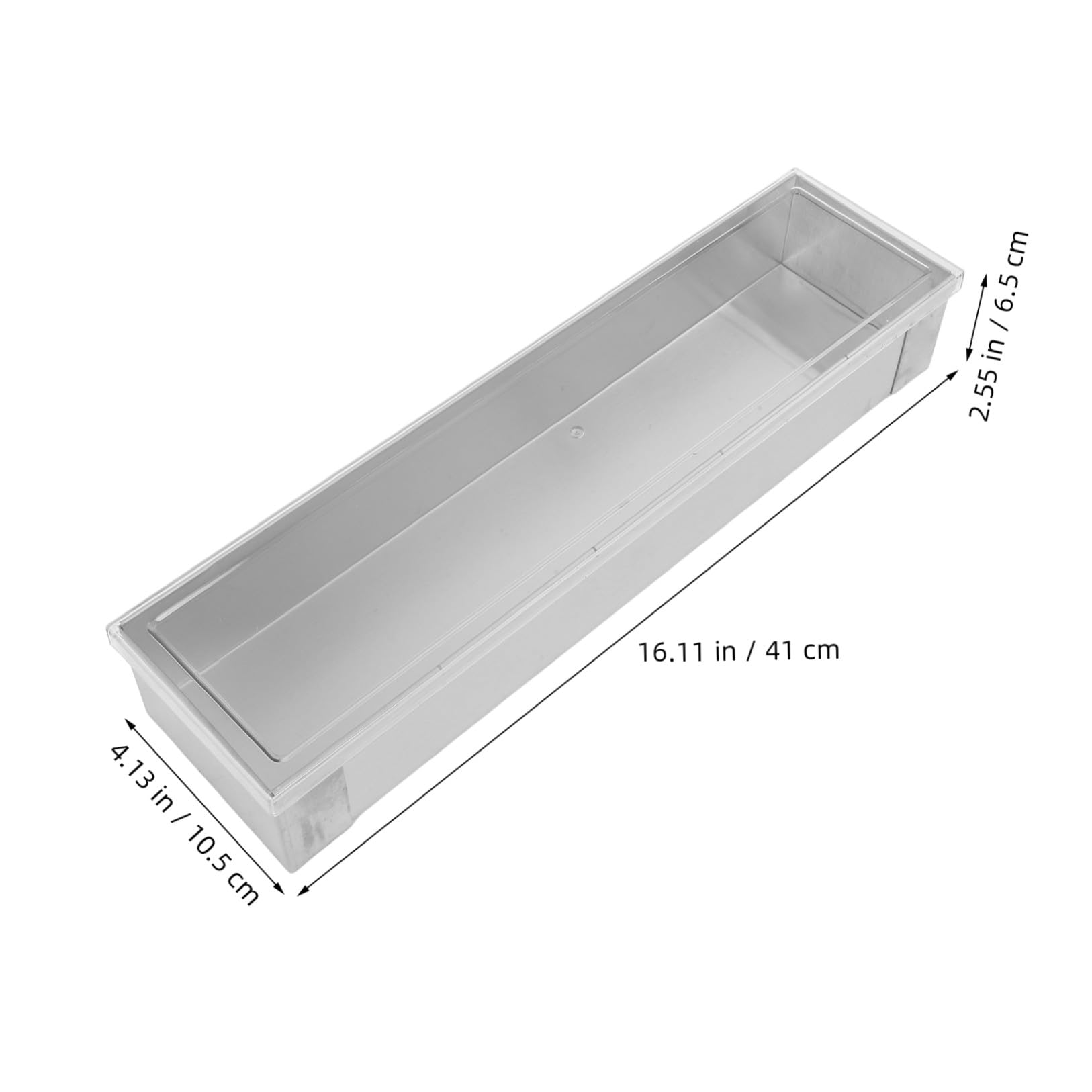 Rectangular Molde con Tapa y Medidas de Acero Inoxidable para Tiramisú