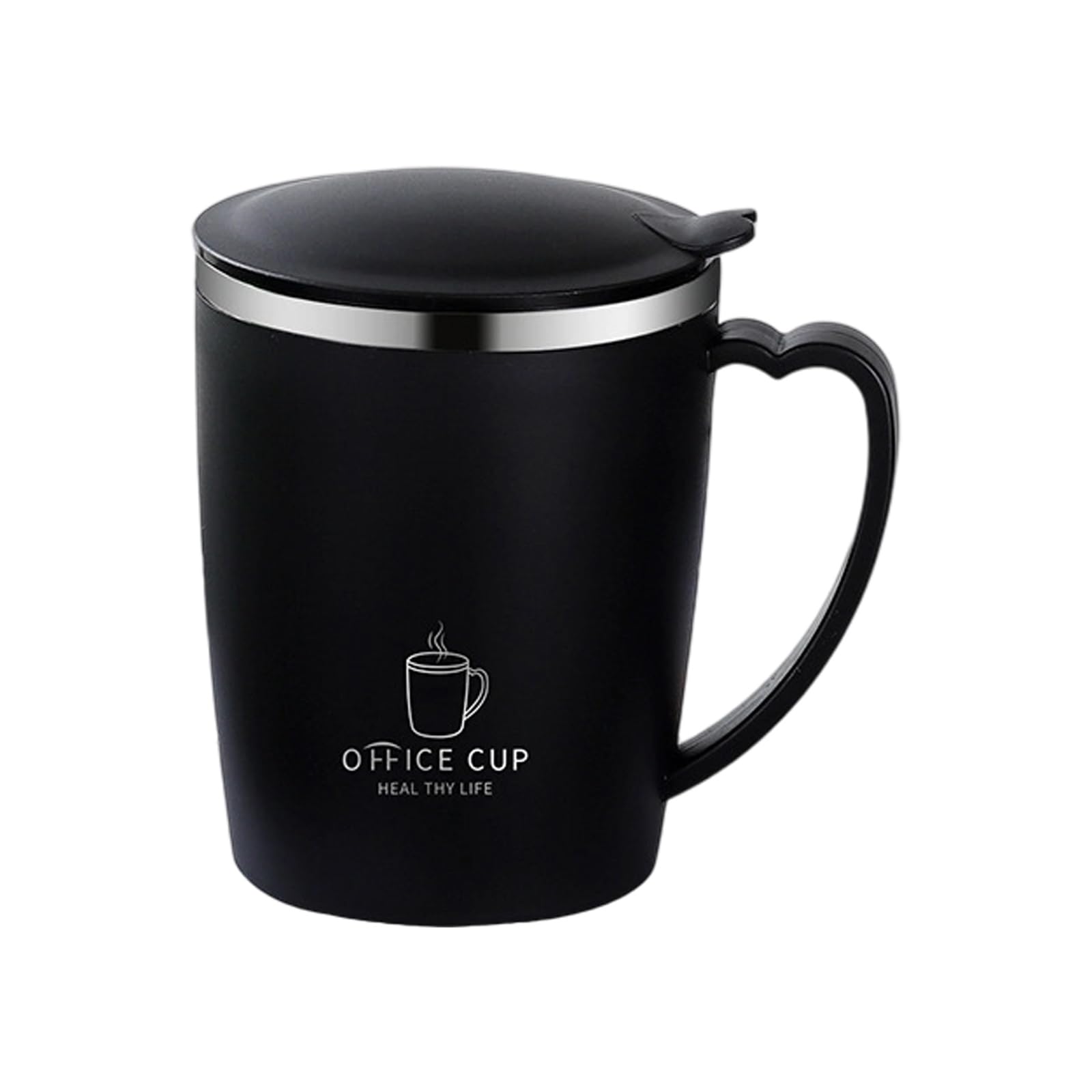 Elnwnnkc Coffee Mug with Lid and Handle Stainless Travel Cup Vacuum Heat Insulation Water Bottles Stainless Outdoor Drinking Cup