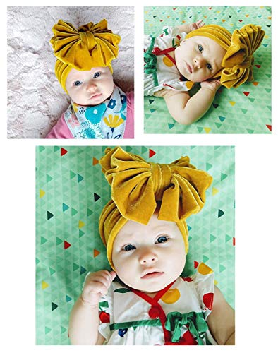 inSowni 10 Pack Solid Stretchy Velvet Big Bow Wide Headbands Headwraps Accessories for Baby Girls Toddlers Newborns Infants Kids2